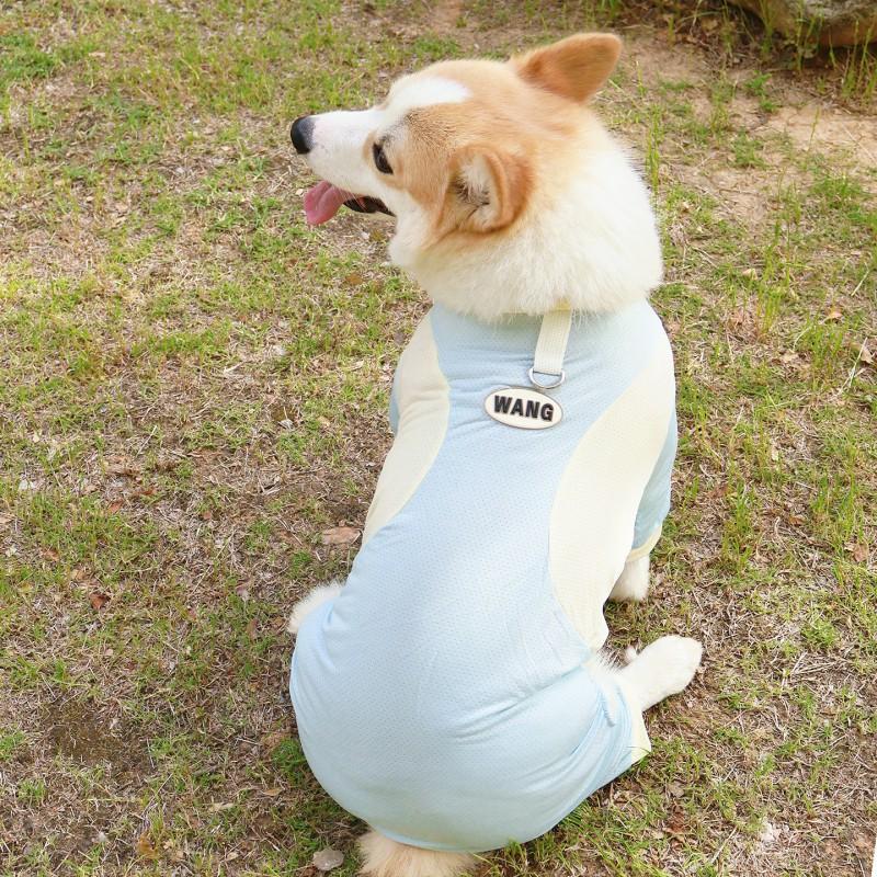 Lightweight Dog Suit Corgi Shiba Pomeranian 4-Legged Cooling UV Protection Anti-Shedding Home Wear