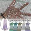 90x125cm Floral Stripes Sequins Embroidery Cloth Tulle Mesh Beaded Wedding Party Sewing Fabric DIY Dress Clothing Supplies