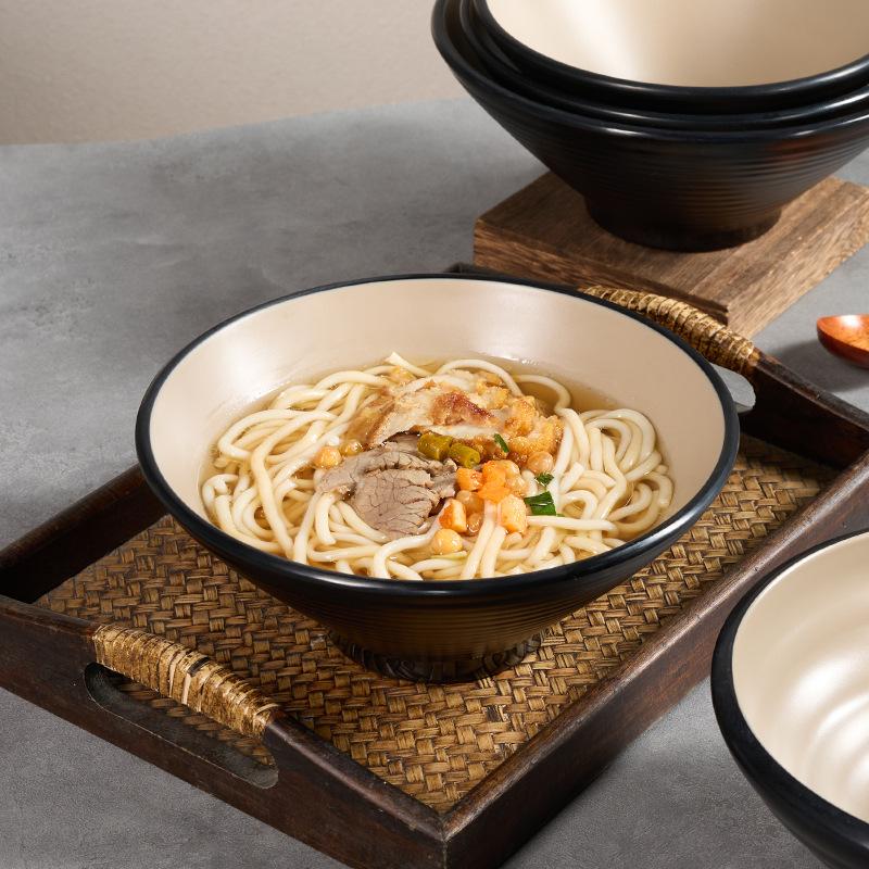 Mattierte Melamin Ramen Schüssel Rund Großkalibrige Nudelschüssel Geschirr für Küche Restaurant Imitationsporzellan Salat Suppenschüssel