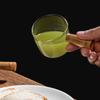 1 Stück Glas Messbecher mit Holzgriff Glas Espresso Messbecher Doppel Einzel Mund Milch Kaffee Klarer Becher Kaffeezubehör