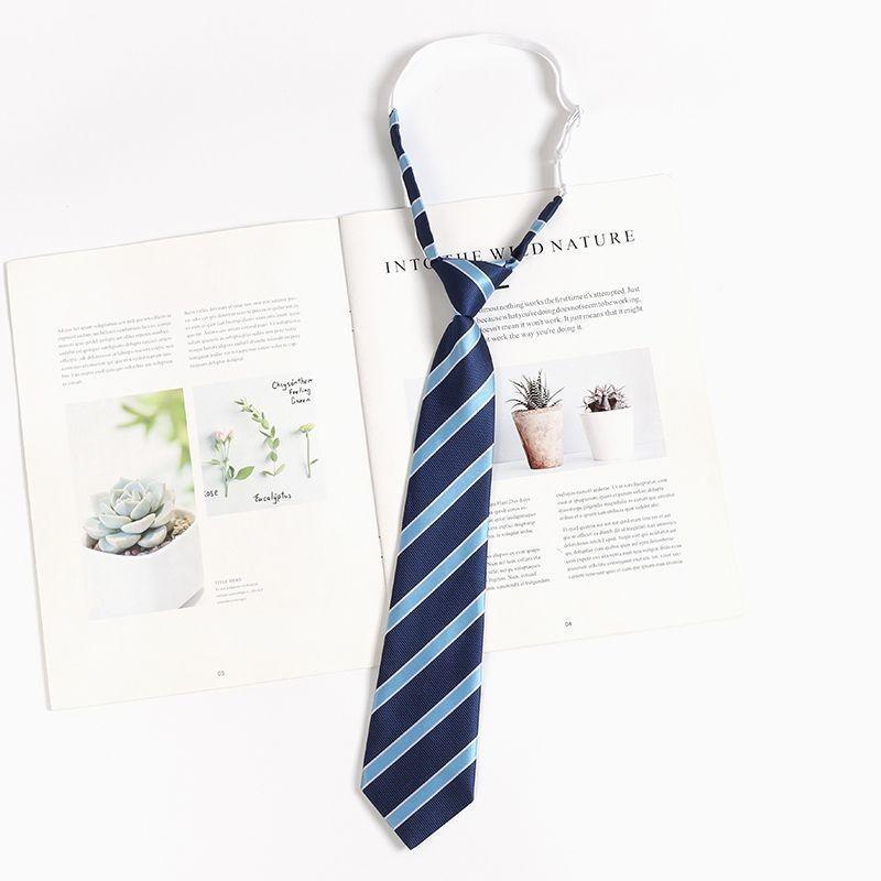 Kids Tie With Striped Badge Pattern For School Uniforms And Casual Wear