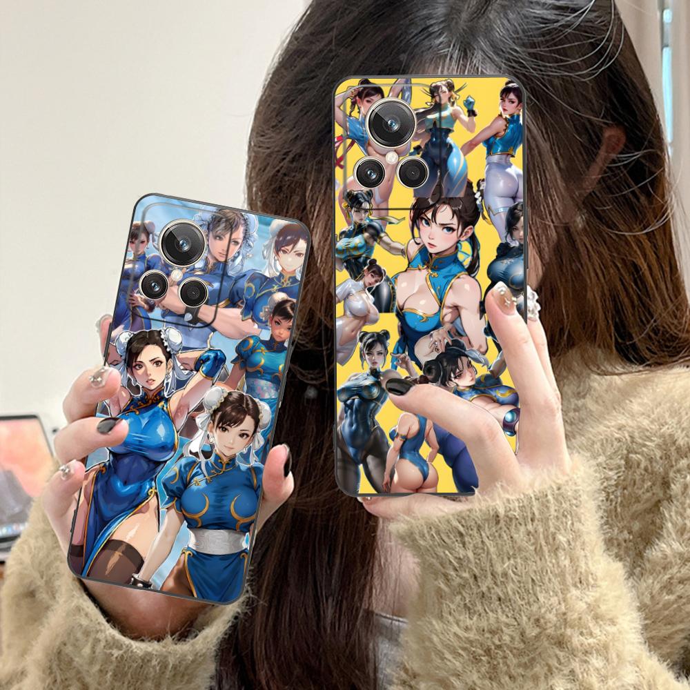 Street Fighter Chunli Phone Case for Realme 15 14 13 12 11 10 9 Pro Plus T i Lite 5G Colorful Printing Cover Luxury Pretty Cover