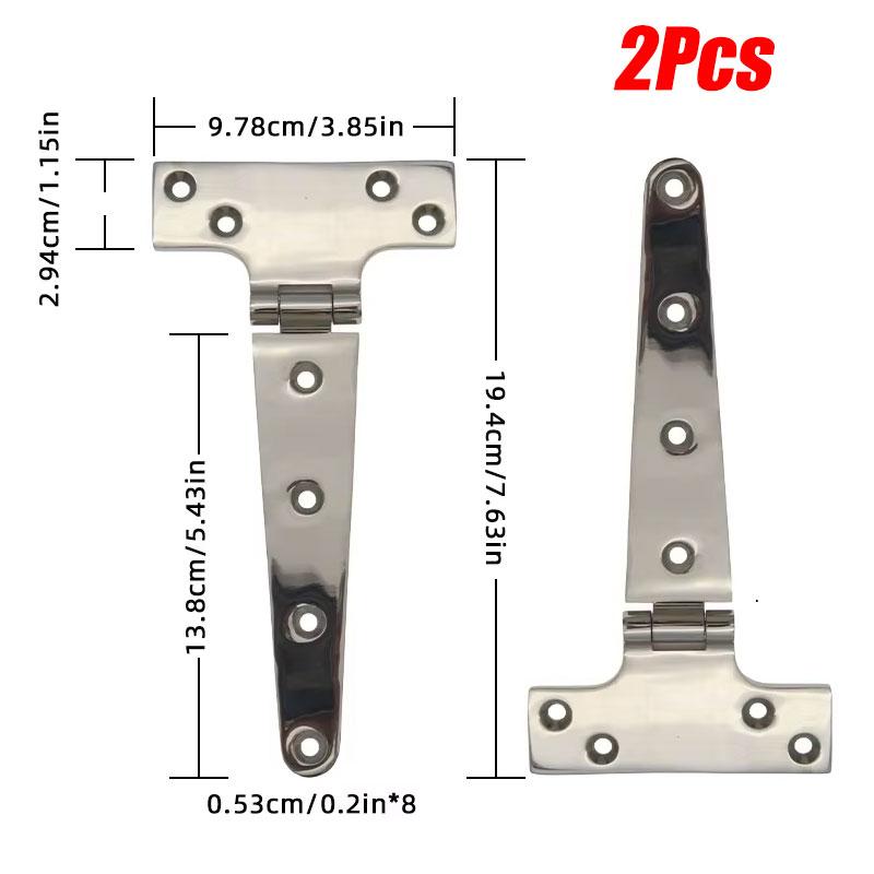 2Pcs Stainless Steel Marine Grade Heavy Duty Polished Door Hinge For Windows T-shaped Hinge Cast Strap for Boat Hardware