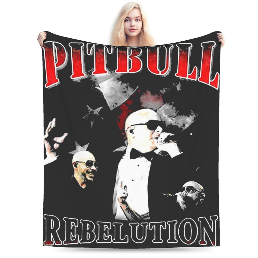 Soft Warm Blanket Camping Pitbull Mr.Worldwide Bedding Throws Flannel Bedspread For Couch Chair Fluffy Sofa Bed Cover