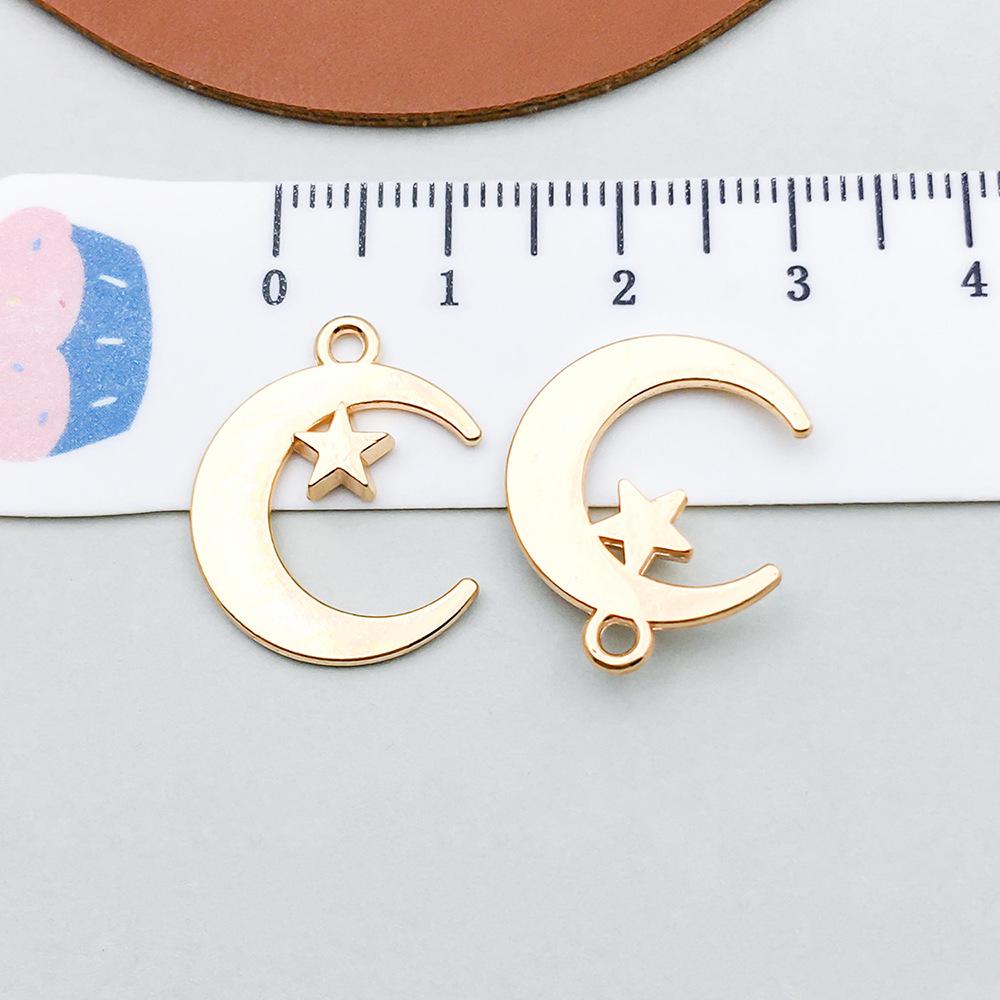 100-Piece Five-Color Alloy Sun, Moon, and Star Pendant Charms for DIY Jewelry