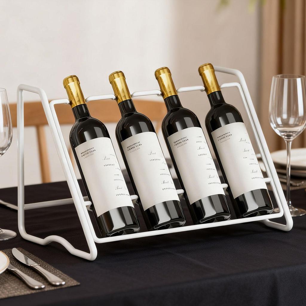 Bottle Holder Space Saving Iron Display Shelf for Tabletop Cellar Multifunctional