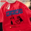 Harajuku Japanese Cat Drinking Tops Mens Fashion O-Neck T-Shirt Street Summer Oversized Clothing Hip Hop Sweat Cotton Tshirts