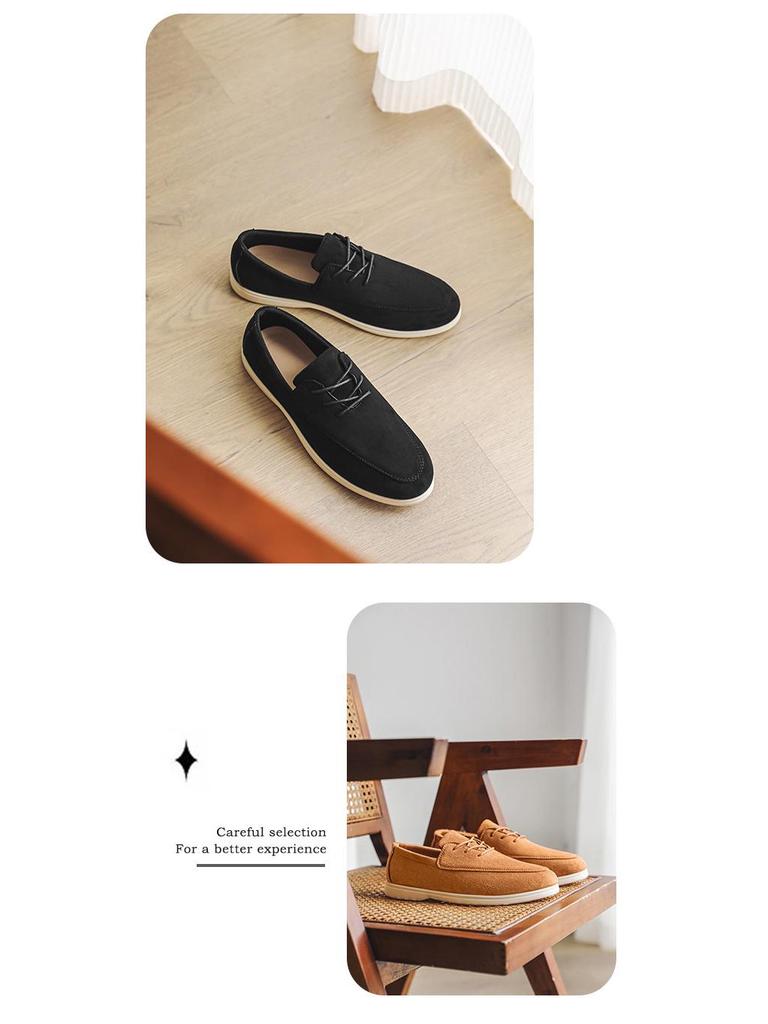 Herr Sommar Casual Slip-On Loafers - Koreansk Mode, Andningsbara, Trendiga, Mångsidiga (B-7)