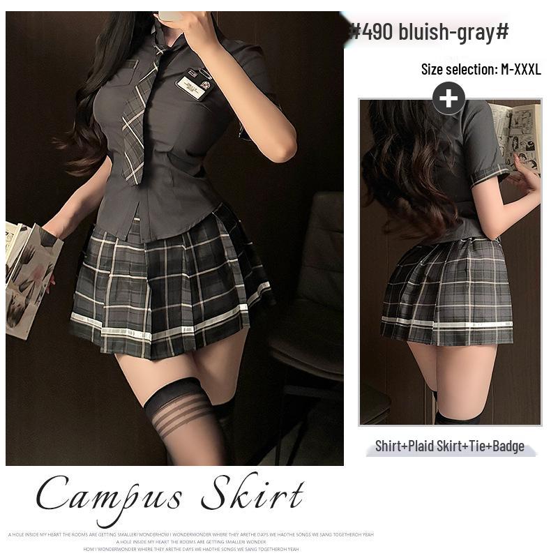Xianyi Sexy Schoolgirl Cosplay Lingerie Set: Temptation JK Mini Skirt & Sukumizu Outfit for Women