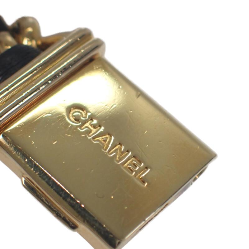 Chanel H0001 S Uhren Vergoldet/Leder Damen schwarzes Zifferblatt