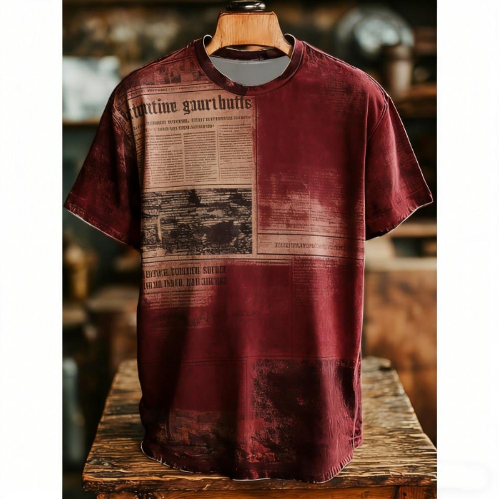 Europe America Vintage Print Men's T-Shirts Fashion Street Short Sleeve Tee Shirts Outdoor Casual Clothing T-shirt Women Tees Tops