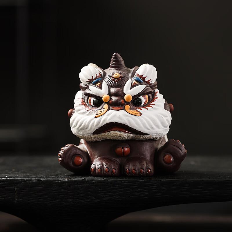 Handmade Zisha Lucky Lion Tea Pet Ornament