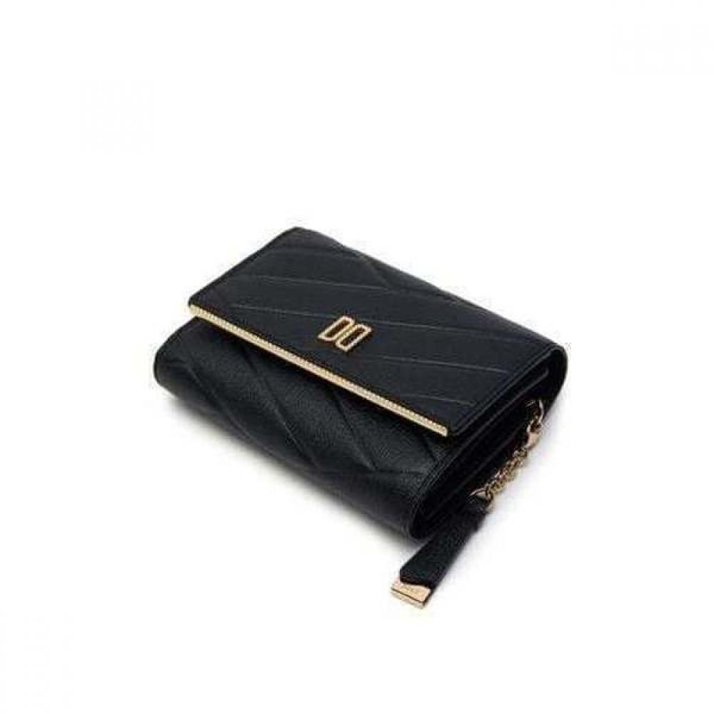 Daks Black Carlisle Pattern Gold Dd 3 Fold Wallet Dcwa6e414bk