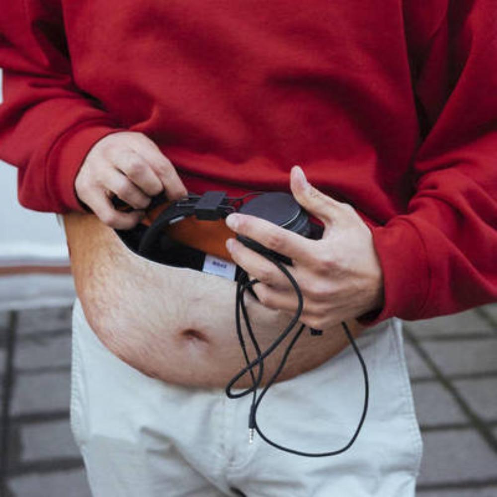 Creative and Weird Fat Belly Fanny Pack Anti-harassment Beer Belly Fanny Pack Pu Belly Leather Fanny Pack