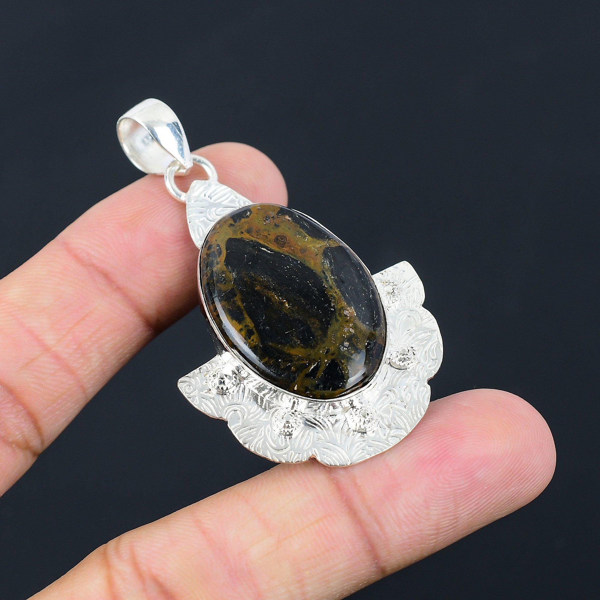 

Natural Golden Pietersite Unique Handcrafted Wedding Pendant Jewelry 925 Silver