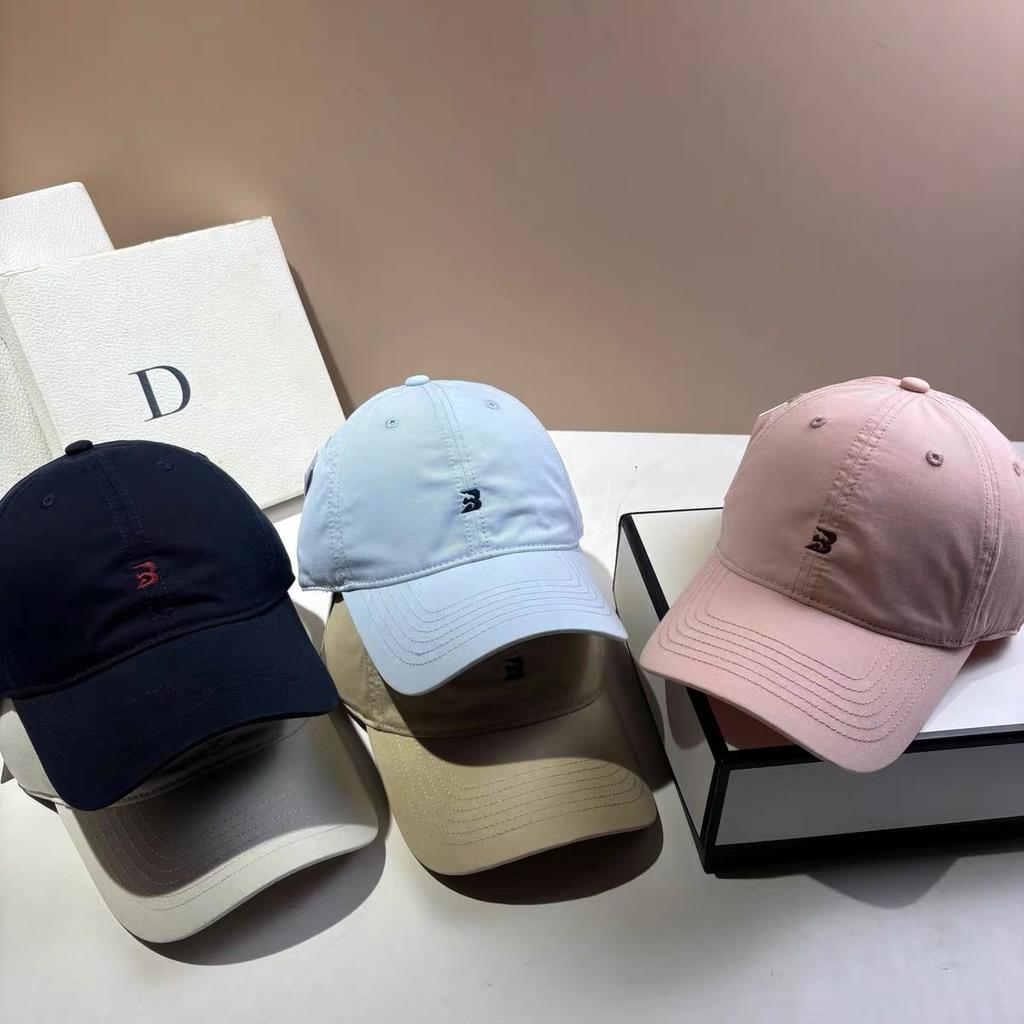 Simple Embroidery Big Head Circumference Baseball Hat Women's Summer Wide Brim Showing Face Small Outdoor Sunscreen Sunshade Cap