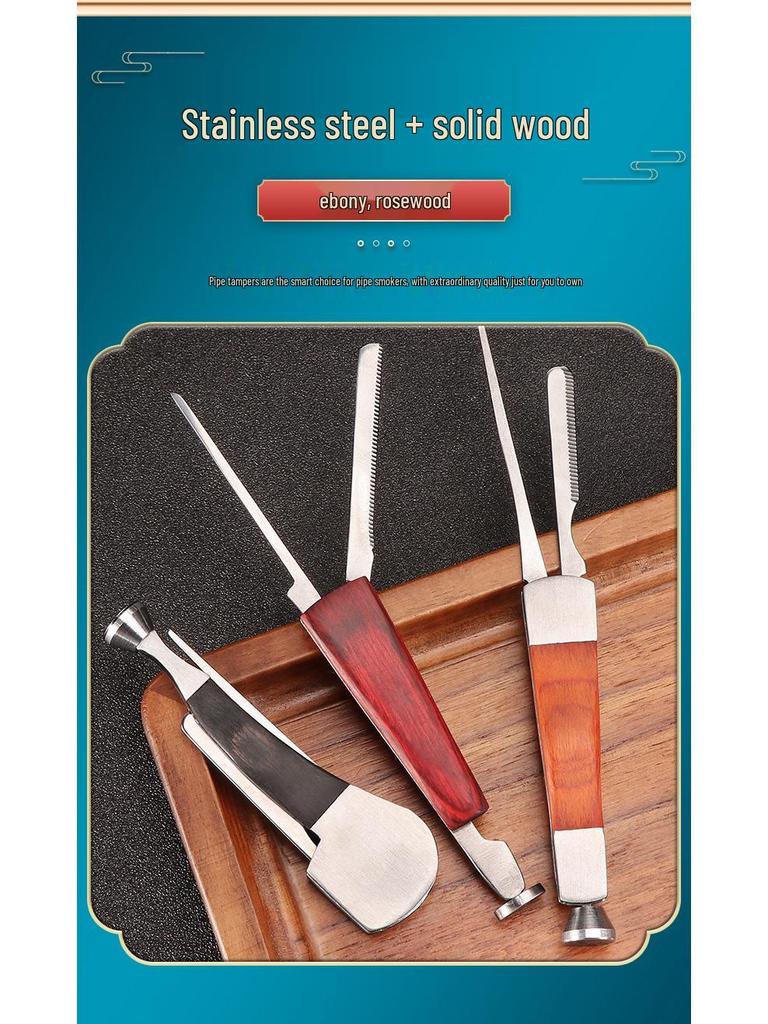 Stainless Steel Rosewood Pipe Knife & Tamper Tool