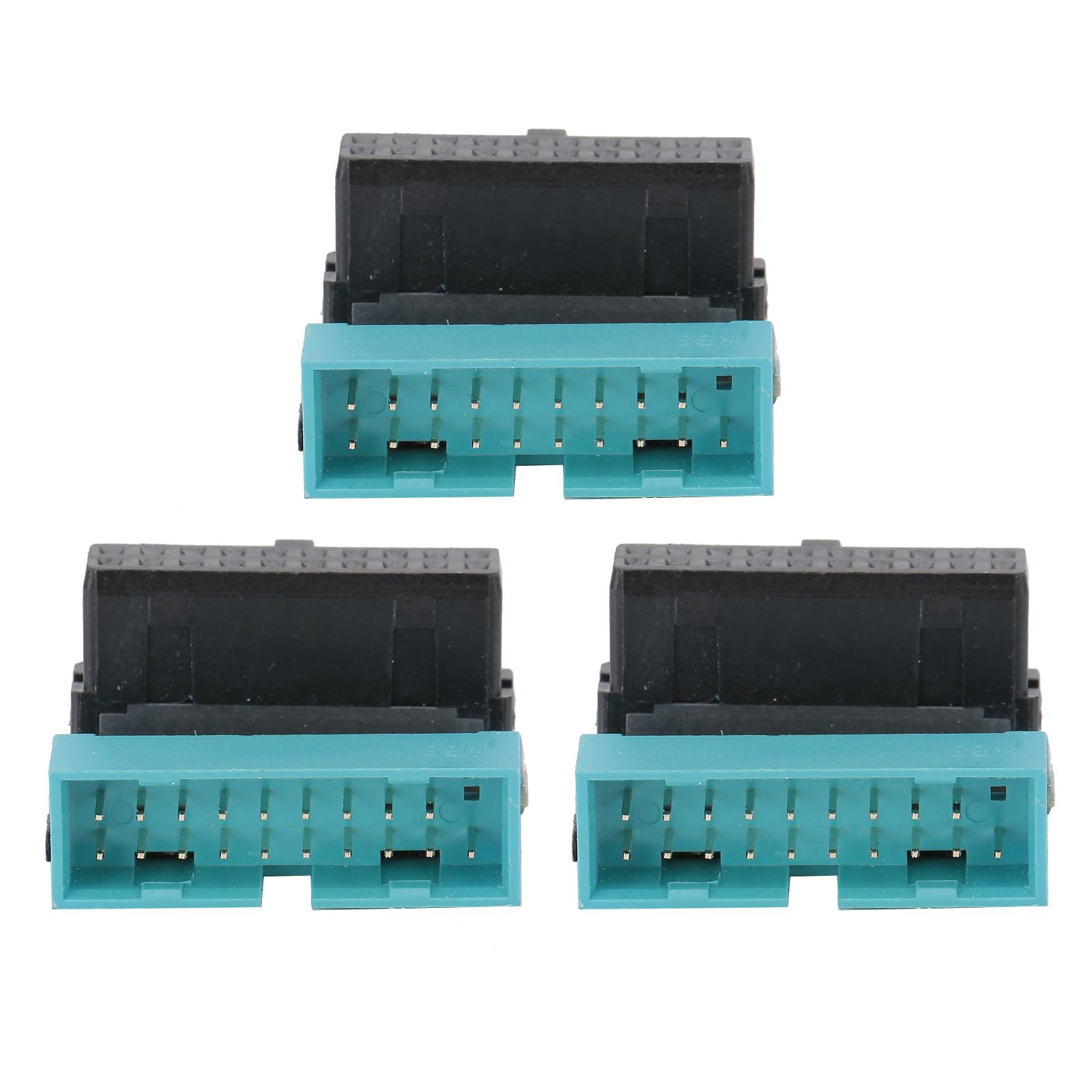 

3 шт. Адаптер питания материнской платы 19-контактный разъем под углом 90 градусов DIY USB3.0 Установка B-образный вырез спереди