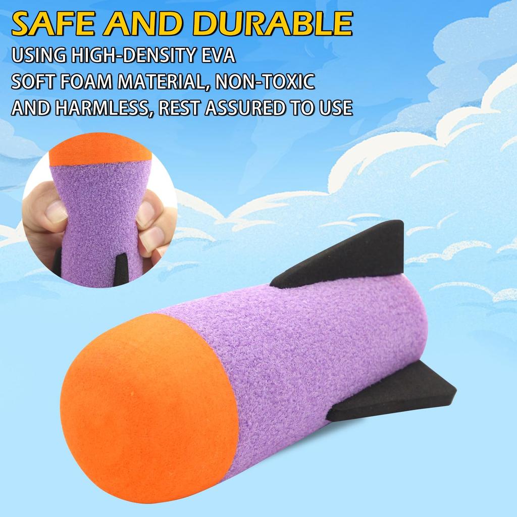 TORMEN Nerf Compatible Missile Refill Rocket Darts, Set of 3, Foam Bullets for Launchers, for Toy Projectiles (Purple)