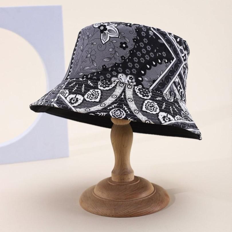 Spring Summer Retro Ethnic Bohemian Print Bucket Hat Travel Basin Hat Sun Visor Hat