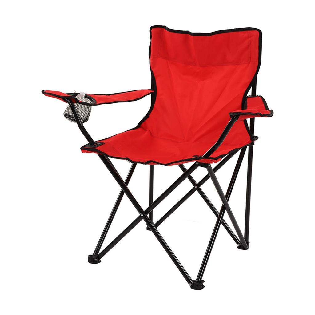 Folding Chair Strong Steel Structure Oxford Cloth Portable Camping Chair with Arm Chair Cup Holder