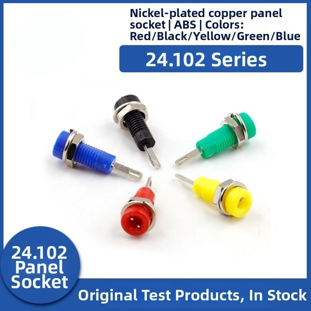 6pcs 24*7.3mm Banana Socket 2mm Terminal Test Hole DIY Parts Jack Electrical Connector