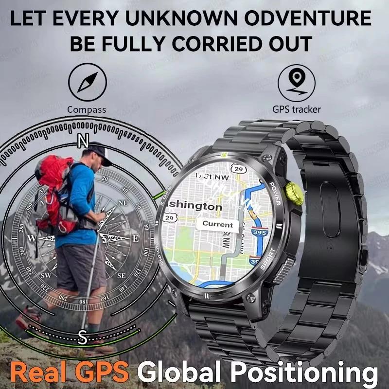 2024 Neue GPS-Positionierung Smartwatch High-End Herrenuhr Bluetooth-Anruf Multi-Sport-Modus Kompass Wasserdichte Herren-Smartwatch