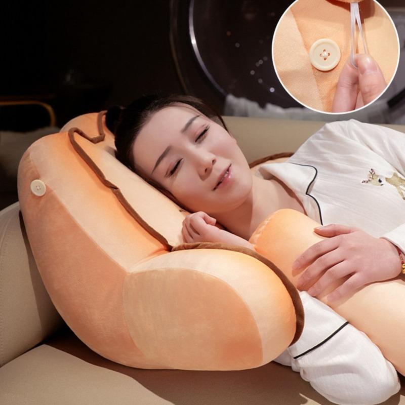 Removable washable cushions Bedhead backrest mat Cartoon butter biscuit pillows soft and comfortable sofa cushion lazy person Waist and Neck Pillow