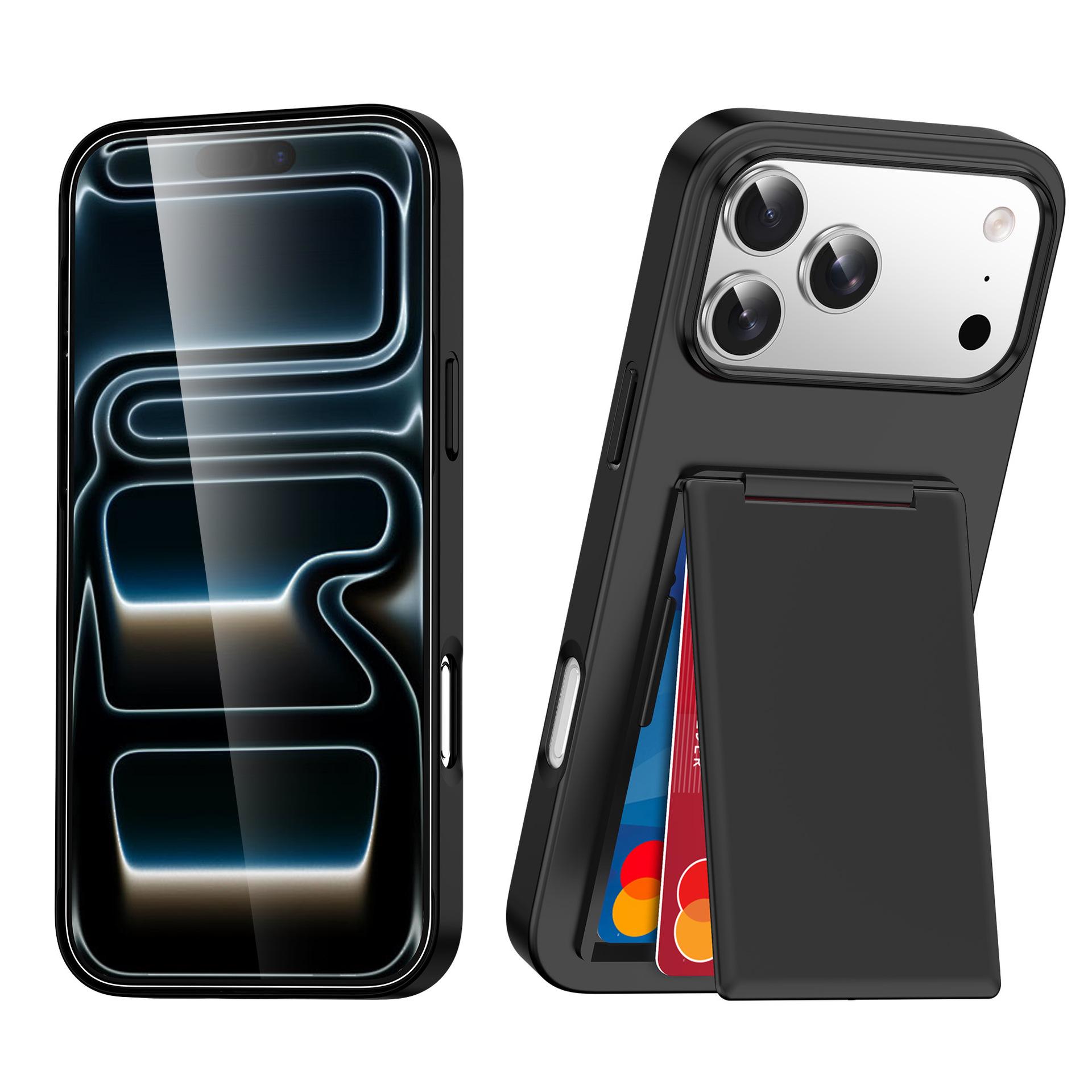 

Новый для Apple 17PRO Чехол-картхолдер Чехол для телефона для IPhone 16 Прозрачный чехол-подставка ПК Портативное хранилище документов IP11