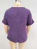 2026 Spring/Summer Plus Size Women's V-Neck Short Sleeve Solid Color Pullover T-Shirt