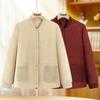 Paste Mid-Aged Women's Padded Baseball Collar Short Jacket
