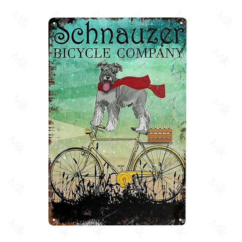 Schnauzer Hund Metallschild Dackel Kaffee Metallplatte Vintage Stil Wandaufkleber Metall Poster Cartoon Süßes Zuhause Außen Deko