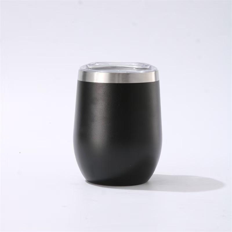 12oz Insulated Eggshell Stainless Steel Wine Glass (U-Shaped, Large Belly)