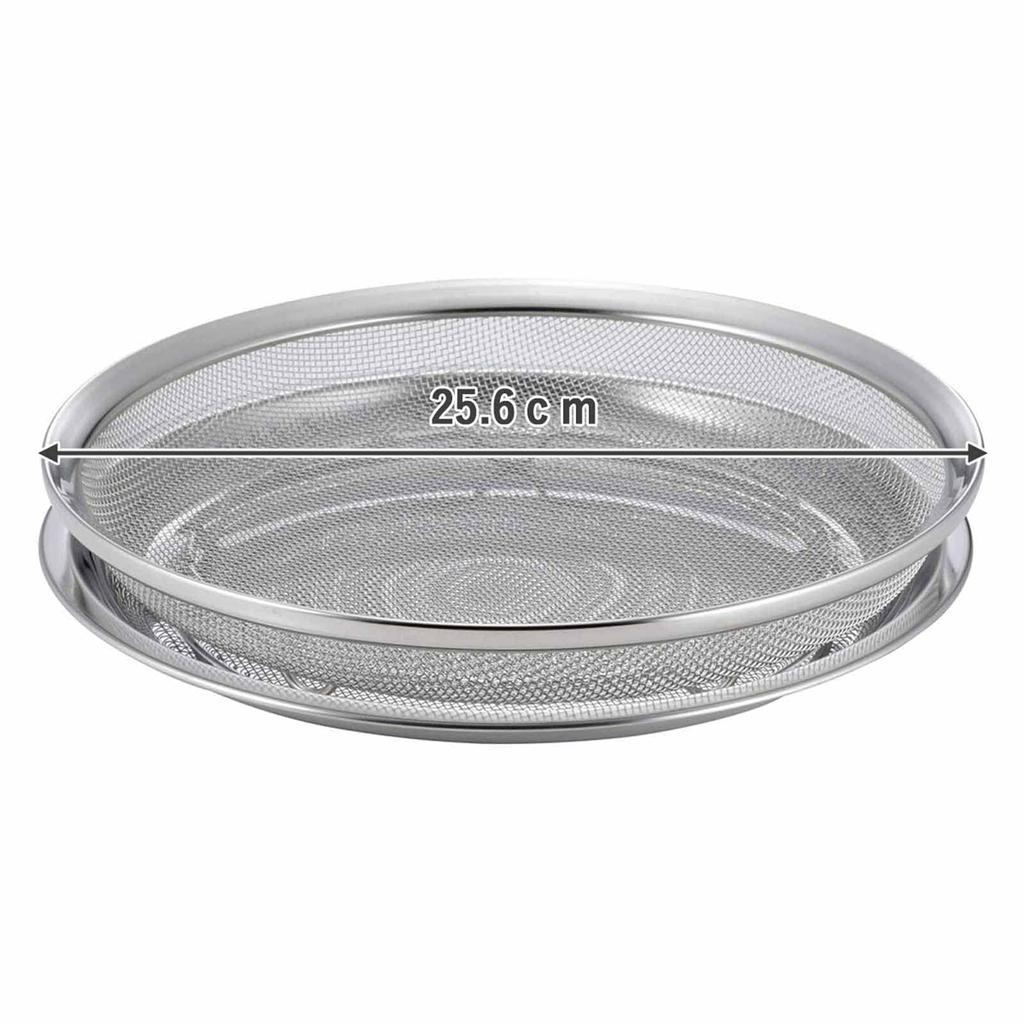 Shimomura Kihan 25cm Strainer and Tray Set in Dishwasher Mesh with Perfect for Serving Ingredients and Draining Somen Soba Hot Stainless Product 39912