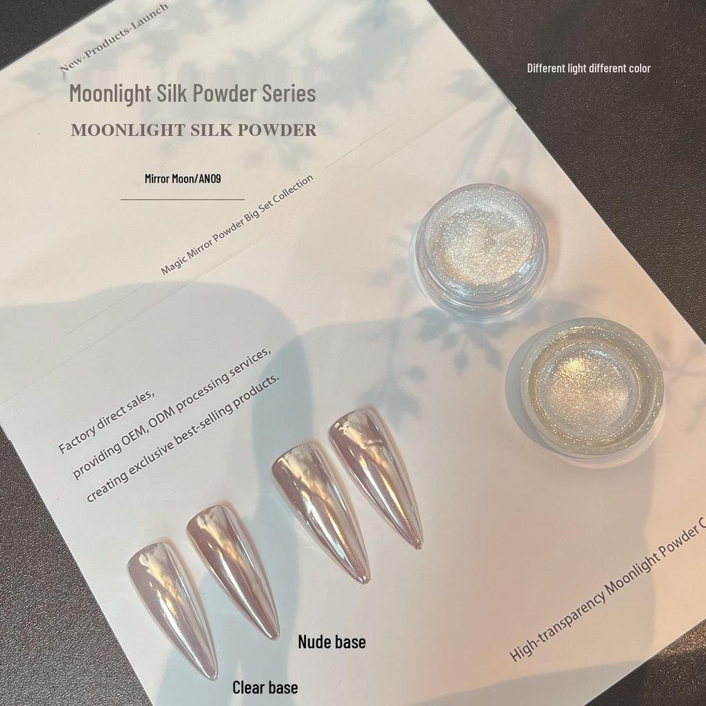 Sky Realm Moonlight Nail Art Powder - Silver Aurora 2023 Edition