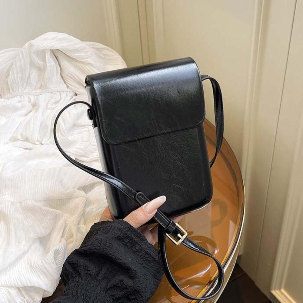 Simple Solid Women Handbags Phone Wallet Phone Shoulder Purses  Mobile Phone Case