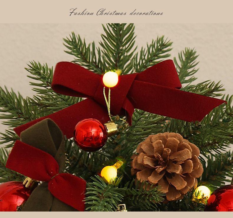 2024 Mini Christmas Tree with Lights: Stylish Tabletop Ornament for Home Decor