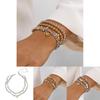 Ensemble Collier et Bracelets Pendentif Cœur Géométrique pour Femmes