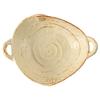 Handmade Coarse Pottery Binaural Plate Retro Salad Plate B & B Restaurant Bread Tableware Bowl Household Soup Bowl Binaural Bowl