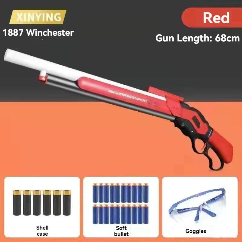 M1887 Soft Bullet Shell Ejecting Toy Guns Rifle Airsoft Gun Weapons Adults Manual Pneumatic Launcher Boys Outdoor CS Go Fighting