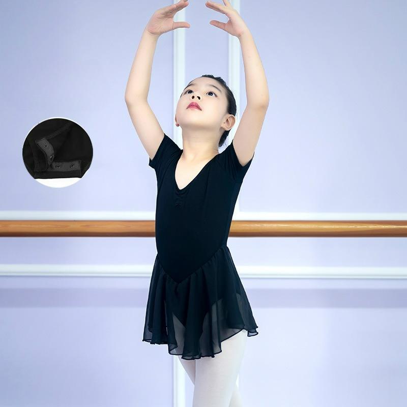 Dance Clothes, Children's and Girls' Ballet Skirts, Chinese Dance Clothes, Short-sleeved Practice Clothes, One-piece Clothes