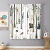 2pcs Snowforest animal curtains with pole bag design   privacy protection   suitable for decoration in various scenes