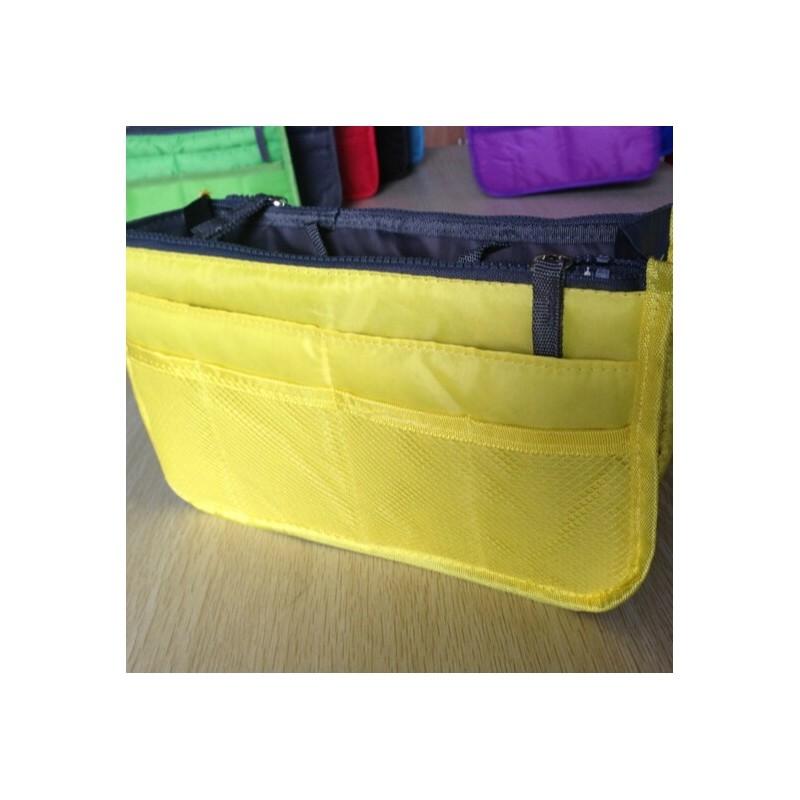Multicolor Polyester Travel Makeup Bag With Double Zippers For Organizing Cosmetics And Toiletries