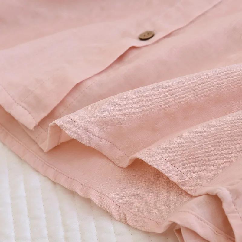 2026 New Spring/Summer Couple's Pajama Set 100% Cotton Simple Women's Long Sleeve Long Pants Two Piece Home Clothes