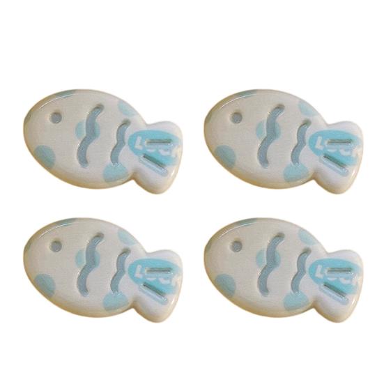 4Pcs Hairpin Cream Macaron Color Snapper Fish Shape Hair Clips Gentle Hold No