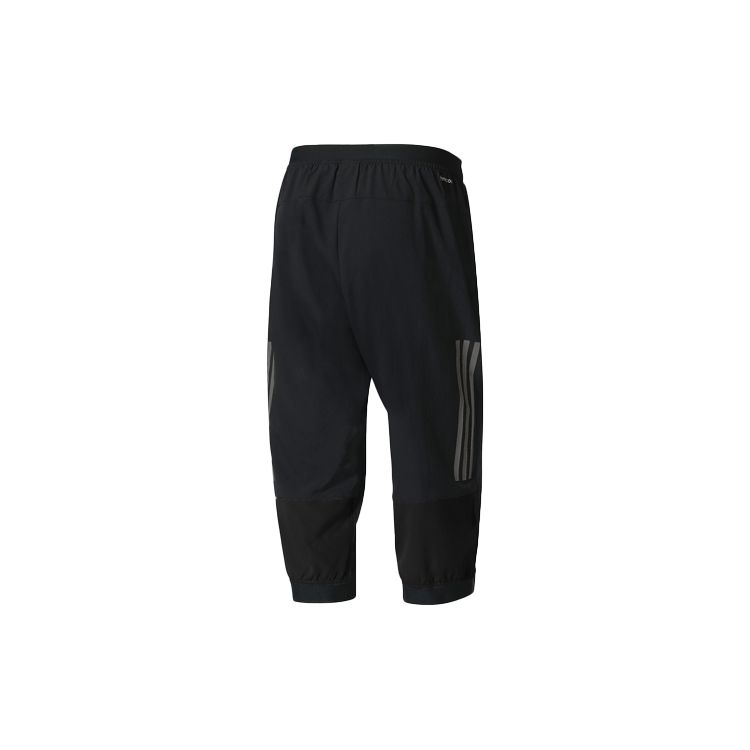 Adidas Retro American Mid-Waist Quick-Dry Casual Knit Sports Pants Men Bottoms Black BK0982