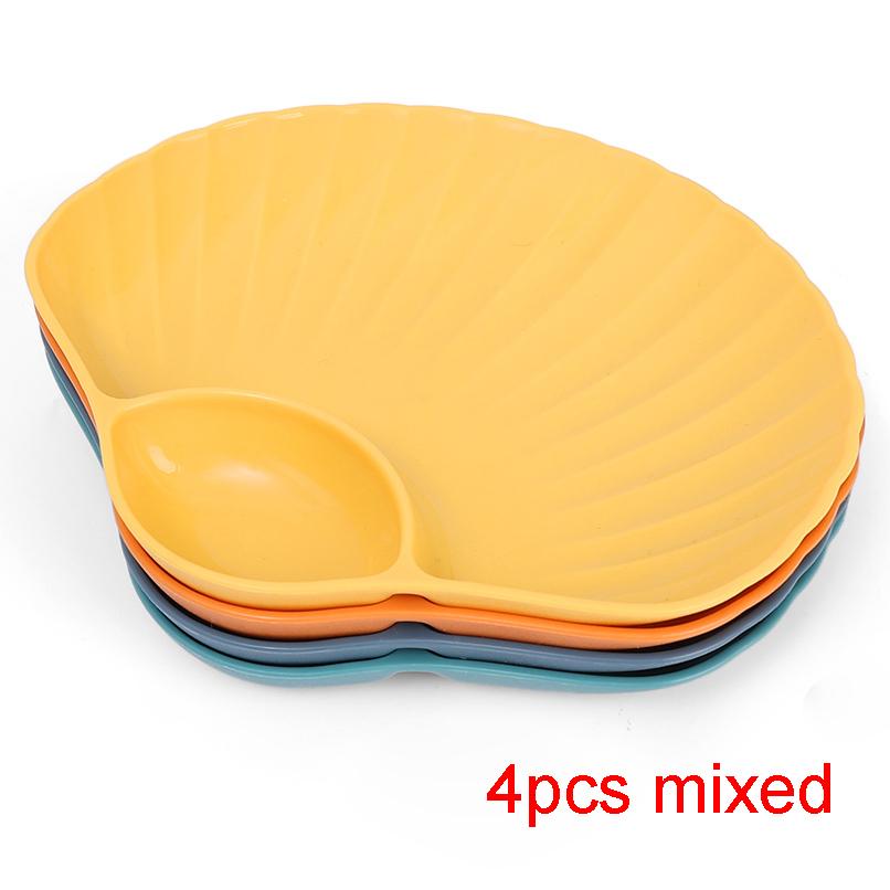 Muschelschale, Plastik-Teigtaschenteller mit Essigscheiben, Essigschalen, Sushi, Frühstück, Trockenfrüchte, Snacks, Muschelknochen-Spuckschale
