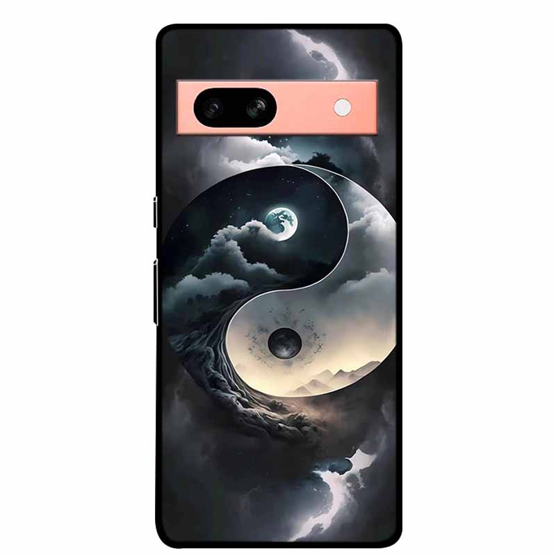 Per Google Pixel 7a 5G Custodia 6.1" Cover Fiori Bordo Nero Silicone TPU Morbida Cover Posteriore Per Google Pixel7a 2023 Custodia Telefono Fundas
