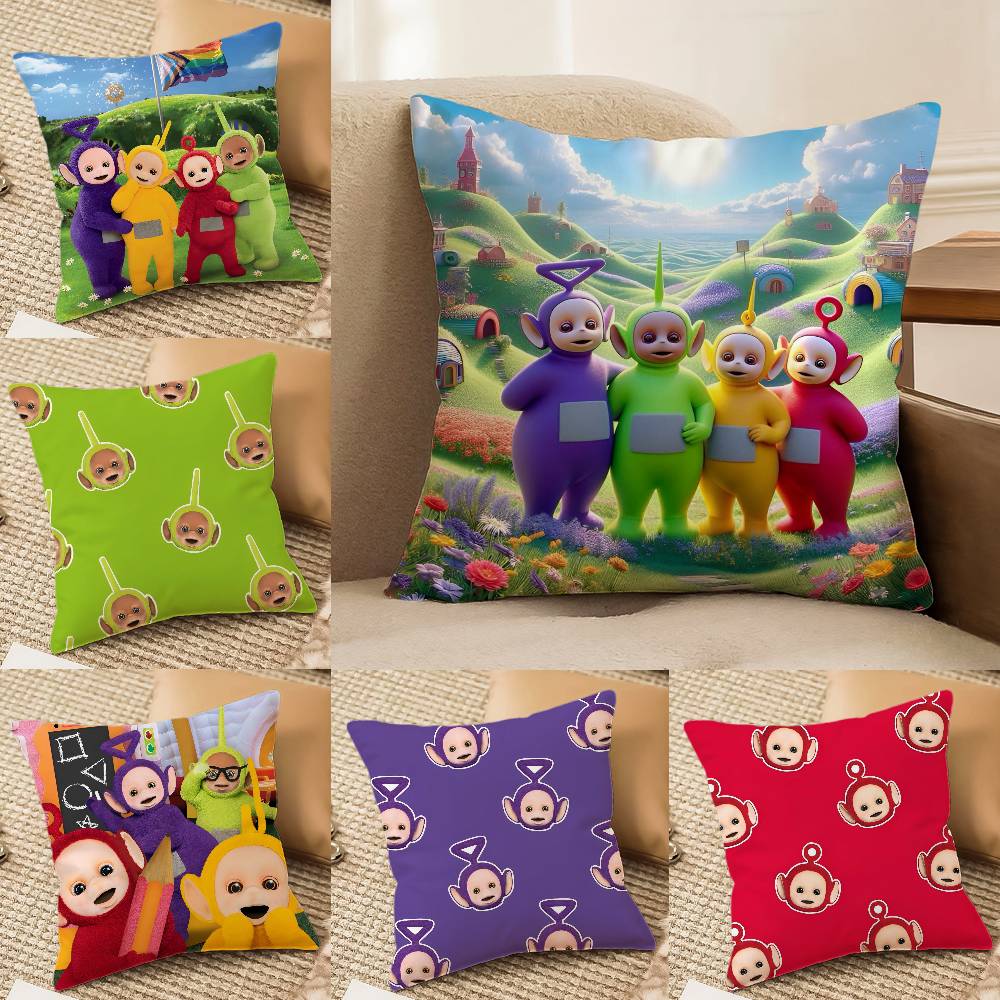 Childrens Cute Companionship Teletubbies-A Pillow Case Comfort Sofa Bed Silky Elegant Invisible Zipper Decorative Cushion Cover