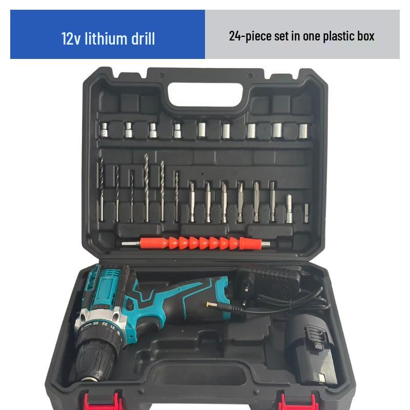 Cordless Multifunctional Electric Screwdriver & Rechargeable Drill Set with Lithium Battery